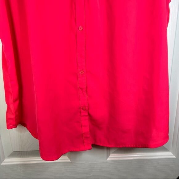 American Eagle Outfitters Womens Button Down Sleeveless Cherry Red Blouse Large - Picture 4 of 8